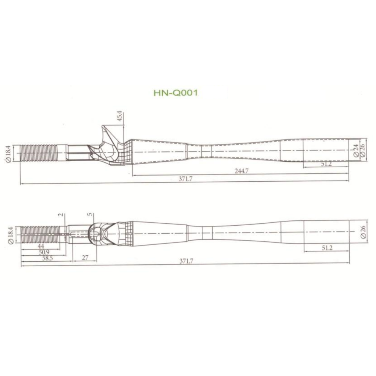 Кастингова карбонова рукоятка - Q001