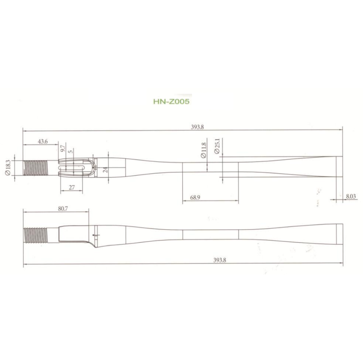 Спінінгова карбонова рукоятка - Z005