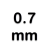 0.7 mm.