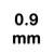 0.9 mm.