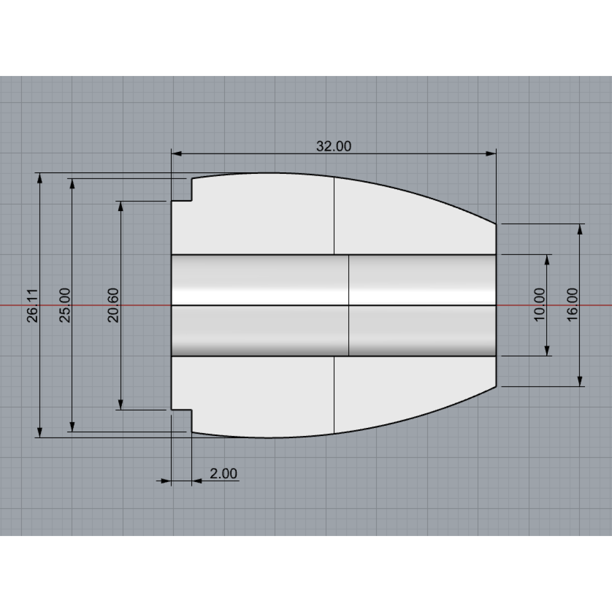 Butt Cap - "MINI" 25 x 10 x L30 мм