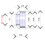 Декоративний трім D16-PRO для оформлення кінця різьби 16 котушкотримачів