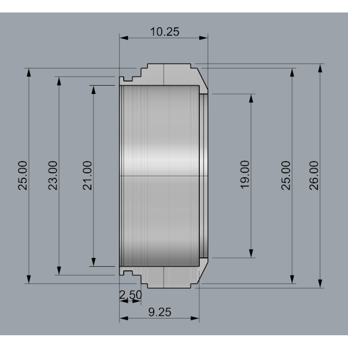 Trim SKS16-KN-8 - Декоративний трим для оформлення гайки KSKSS16 з карбоновою трубкою (З накаткою)