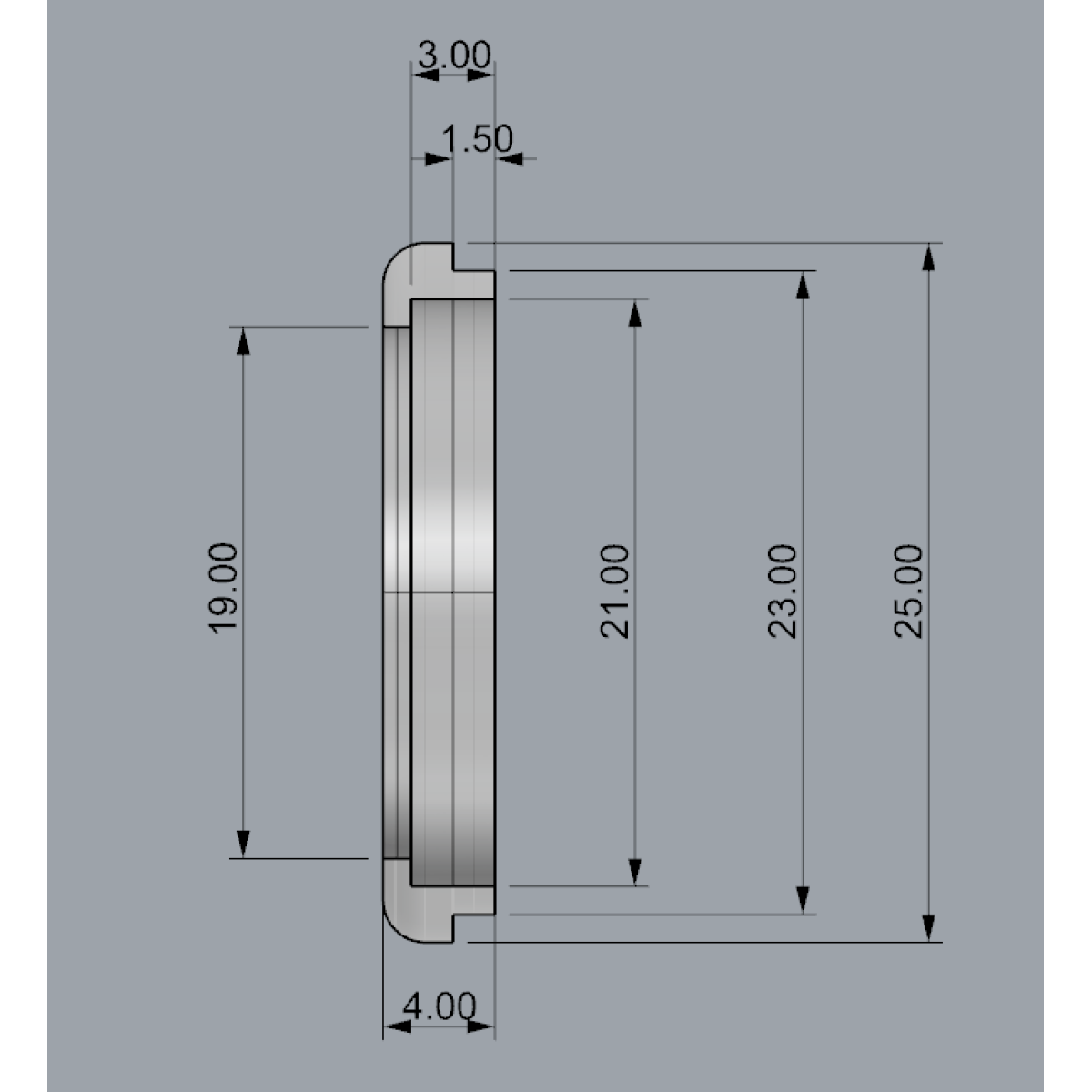 Декоративний трим "Кришка KSK-16" для оформлення гайки KSKSS16 та TVS-K16