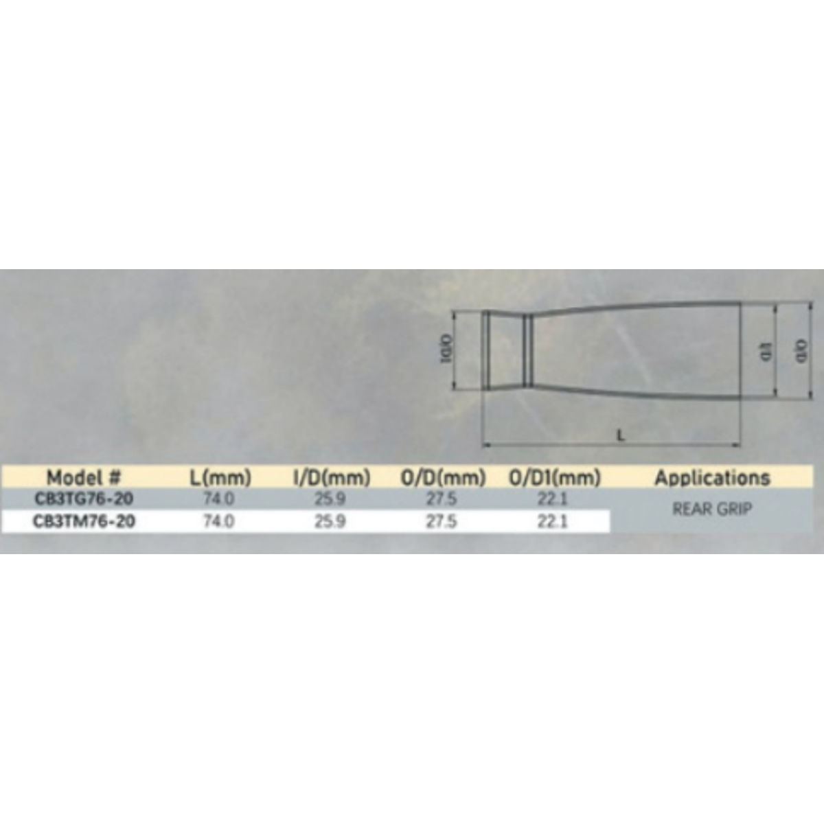 CB3TG76-20-AF - Кастінговий карбоновий Rear Grip
