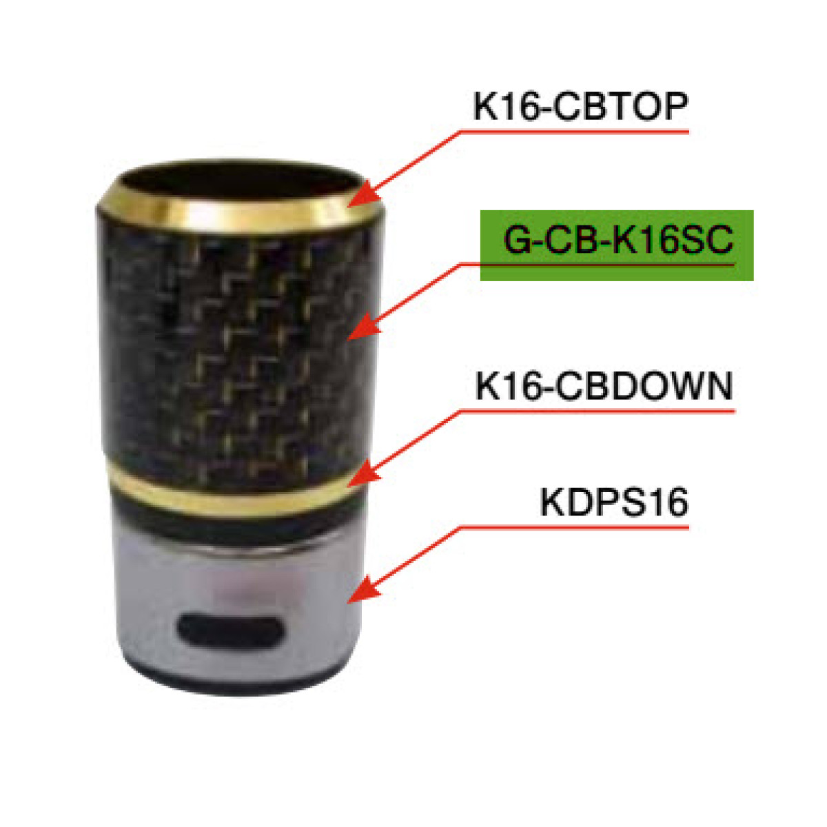 Кольорова карбонова трубка 22.3 х 24.3 мм. для оформлення гайок KDPS17, KSKSS16/ASH