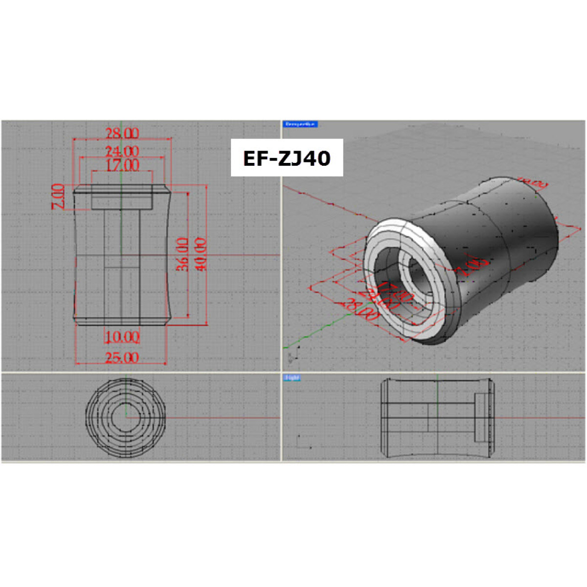 EF-ZJ40 mm - Кастинговий форгрип